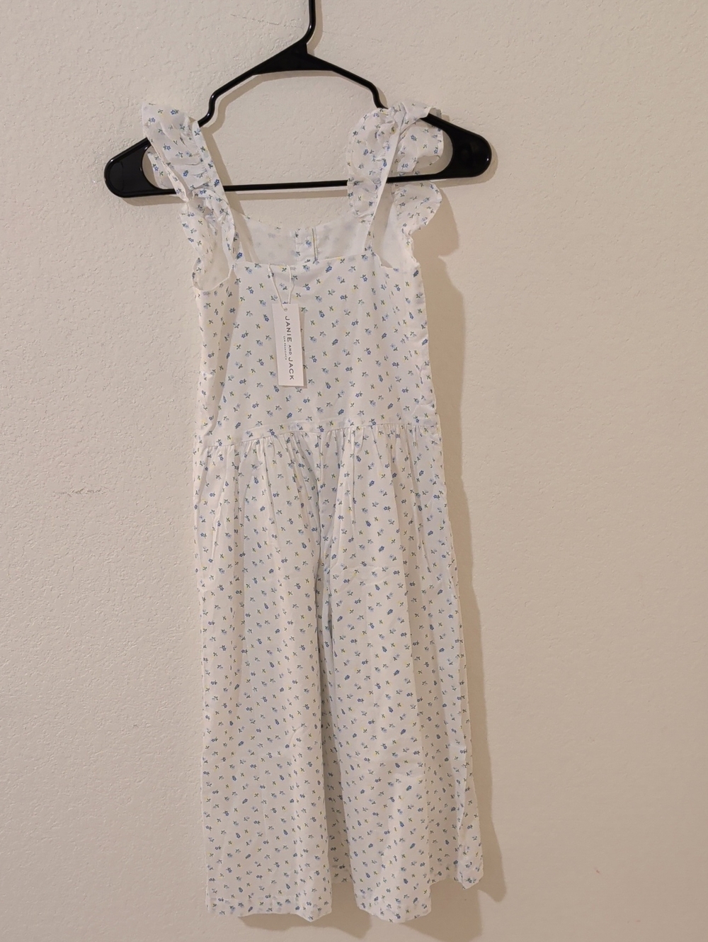 Janie and Jack White Jumpsuit with Blue Floral Print